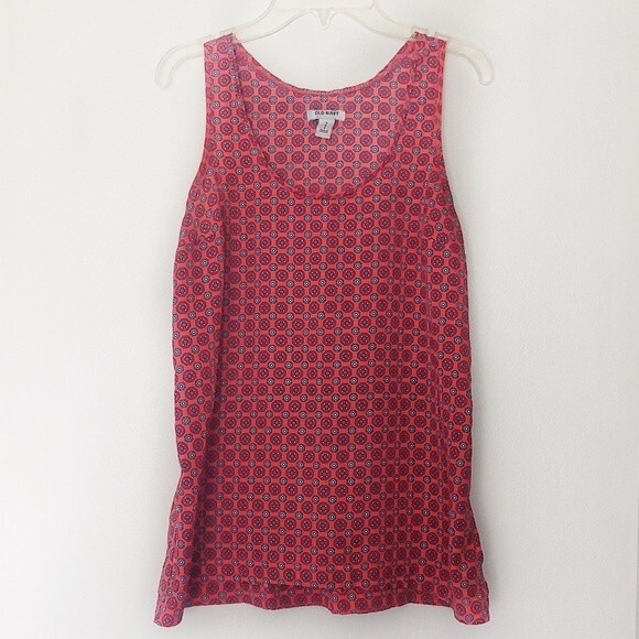 Old Navy Pink & Blue Geometric Tank Size Small - Picture 1 of 5